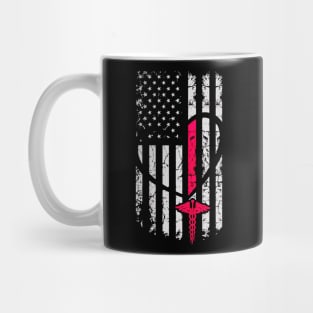 Flag Heart Nurse Love Nursing Mug